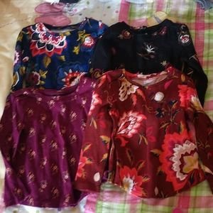 Lot of 4 Girls Long sleeve shirts size 18-24 month